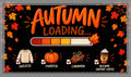 Autumn Loading Desk Mat — Pumpkin, Sweater & Cinnamon Fall Gaming/Office Mat