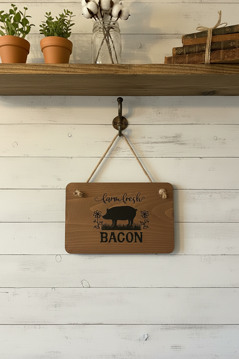 Wall Plaque “ Farm fresh bacon”