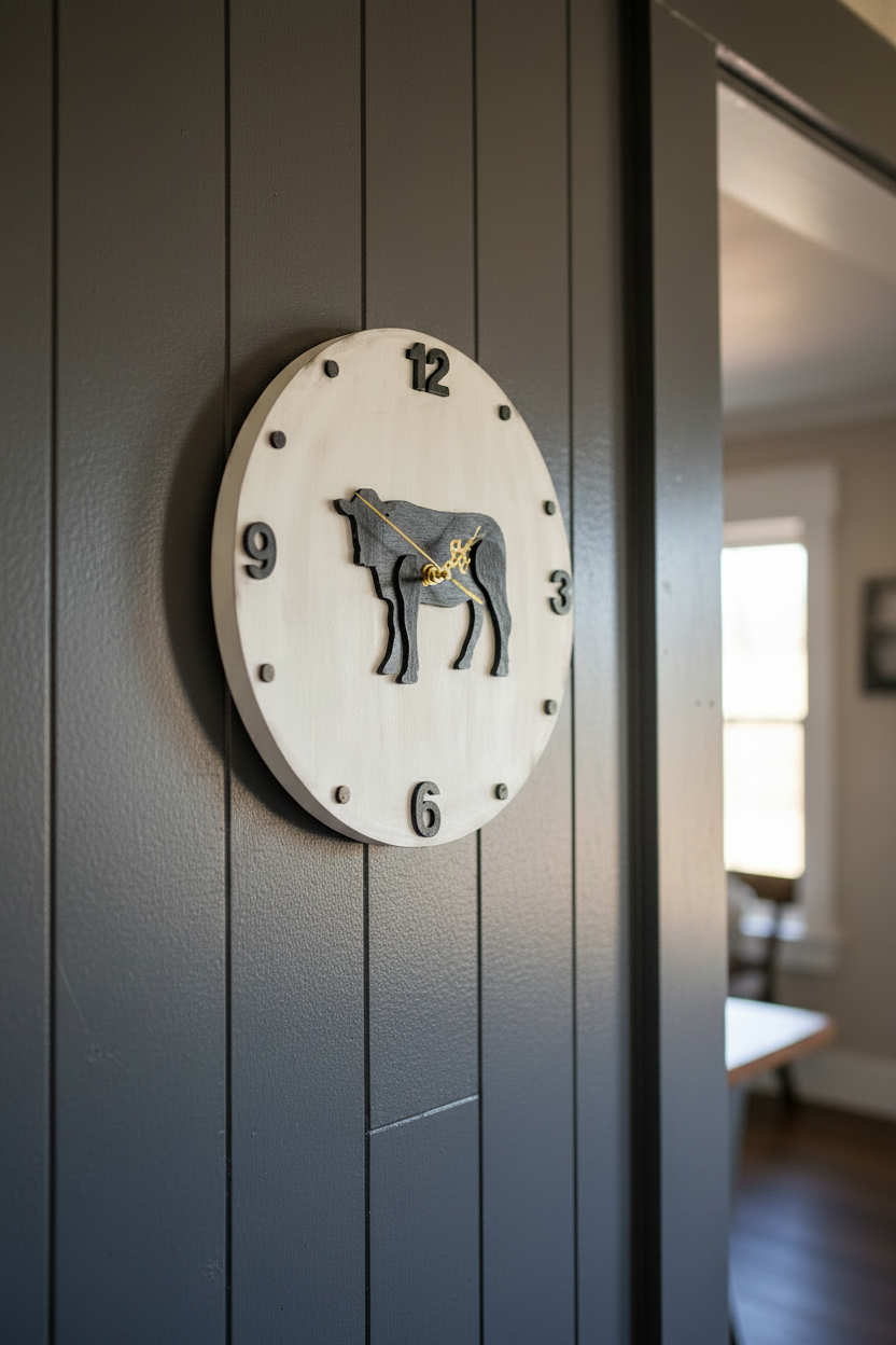 Farmhouse Cow Clock