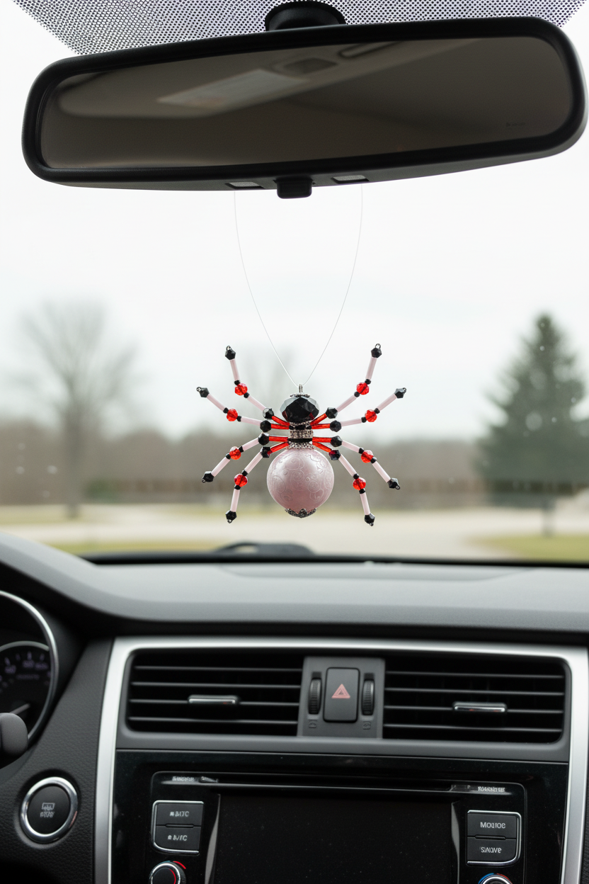 Beaded Spider-Red/White