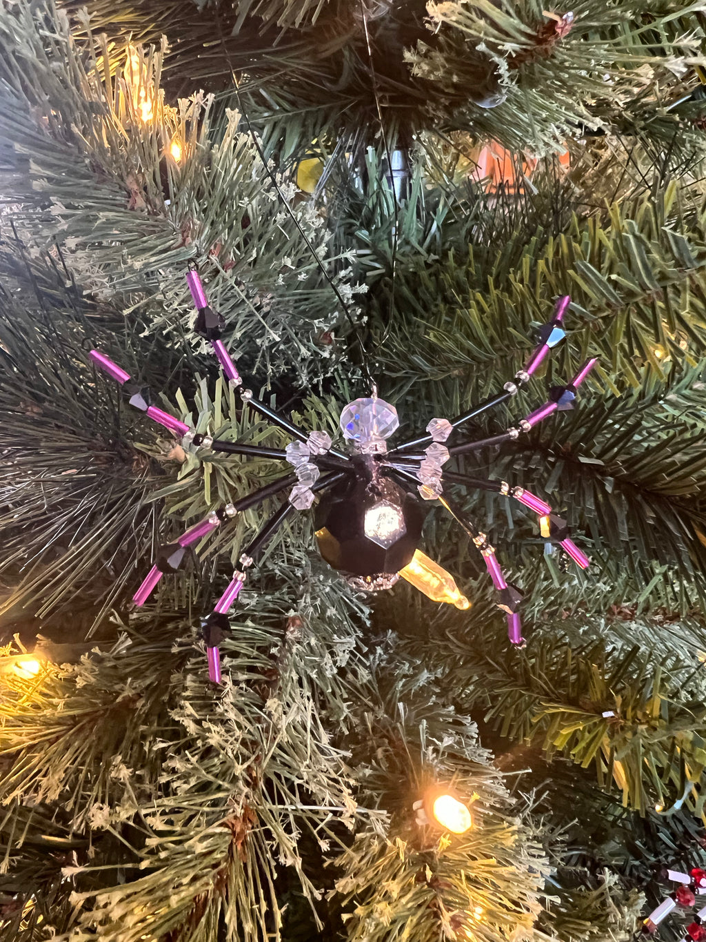 Beaded Spider-Purple/Black