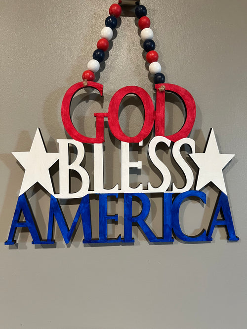 4th of July Wooden Hanger