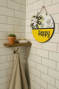 Bee Happy Wooden Wall Plaque