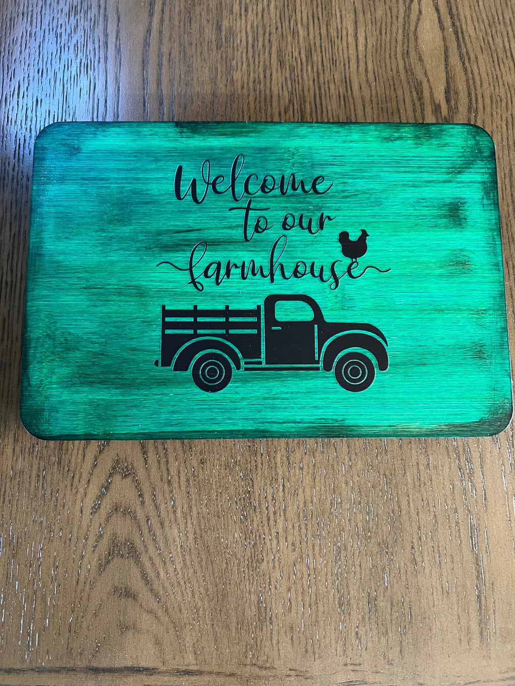 Wooden Riser "Welcome to our farmhouse"