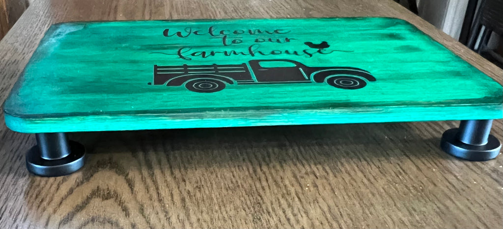 Wooden Riser "Welcome to our farmhouse"