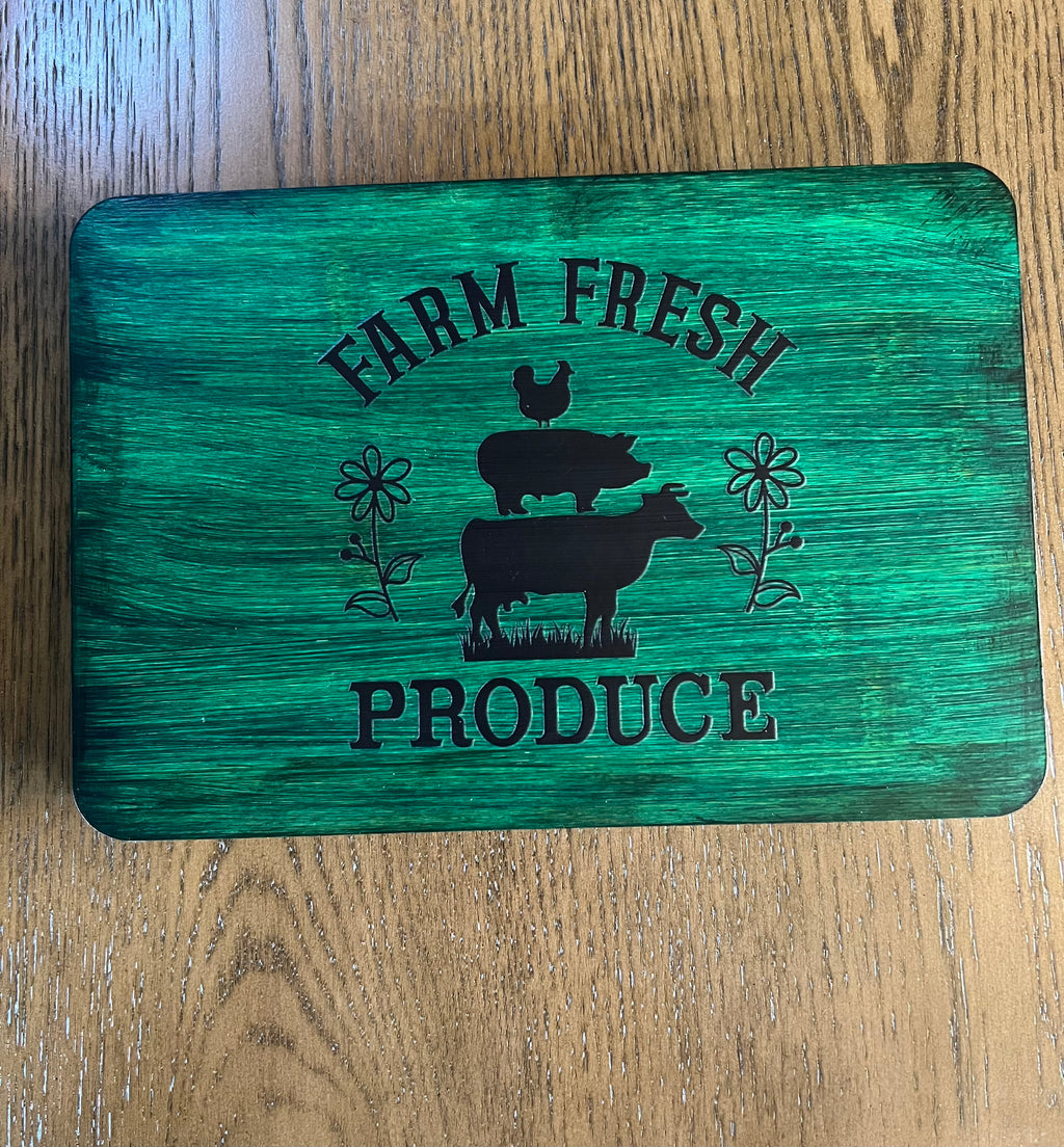 Wooden Riser "FARM FRESH PRODUCE"