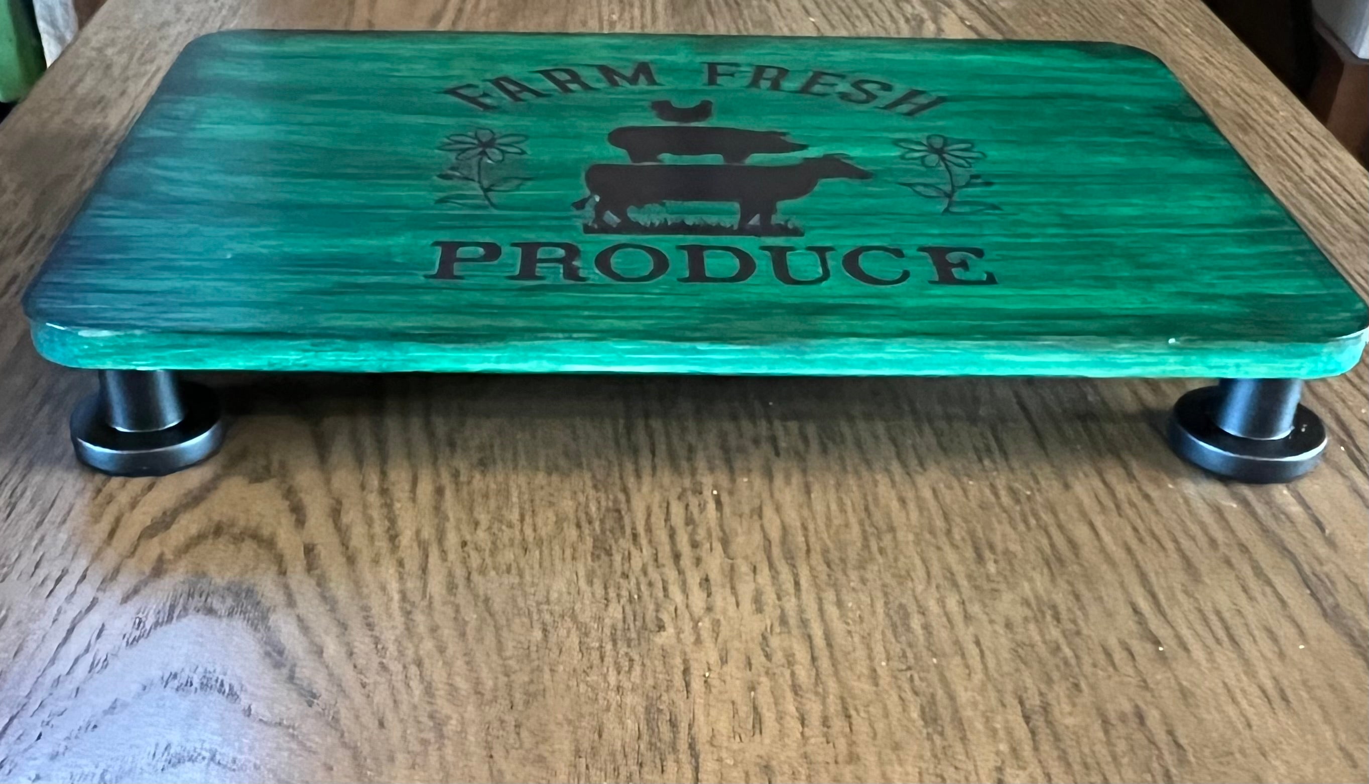 Wooden Riser "FARM FRESH PRODUCE"