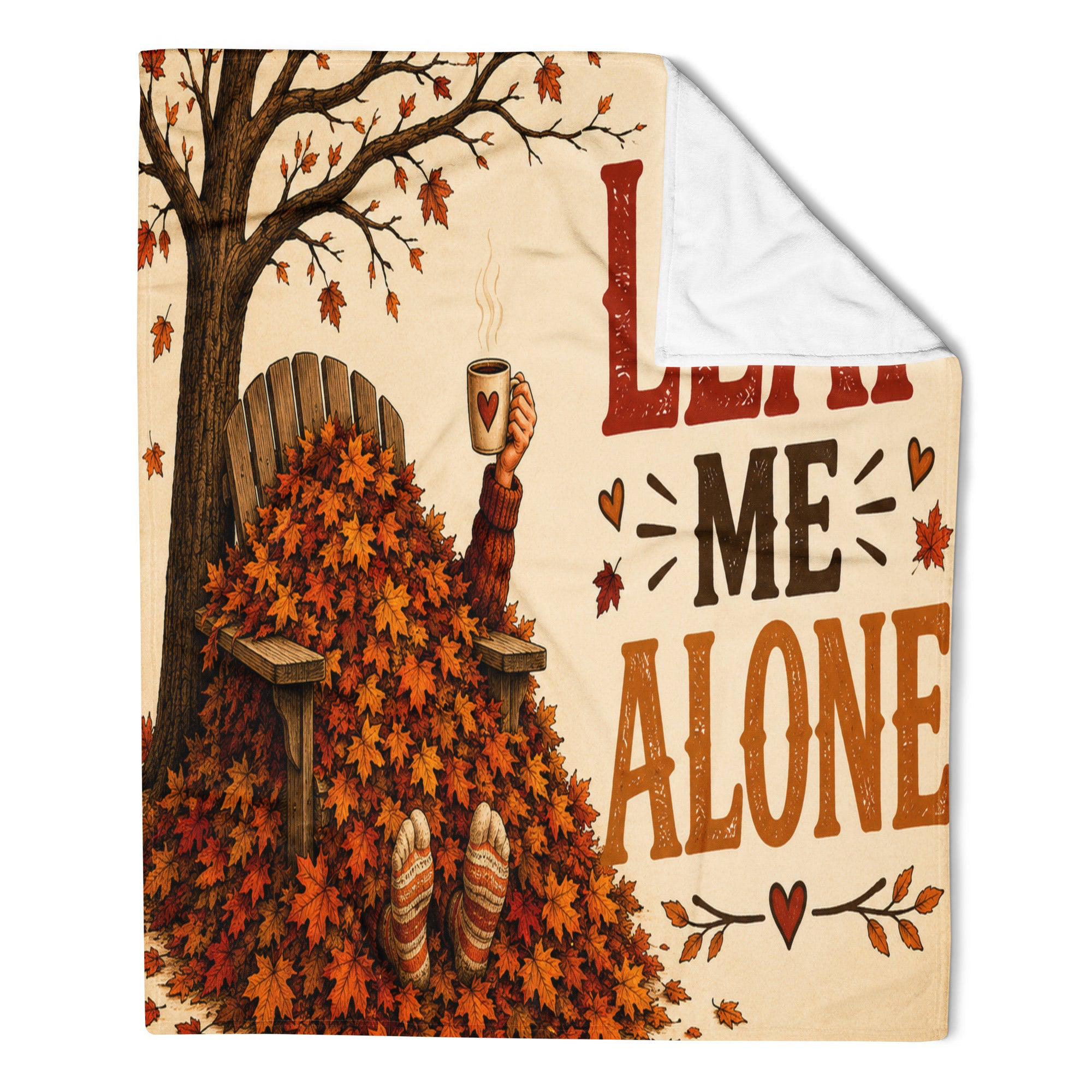 Leaf Me Alone Fall Throw Blanket